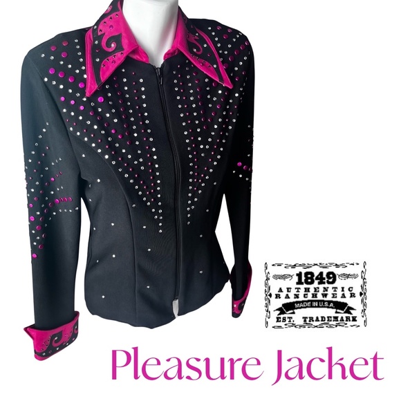 1849 Ranchwear Tops - 1849 Ranchwear Rhinestone Jacket S Black Pink - SZ S - horse show